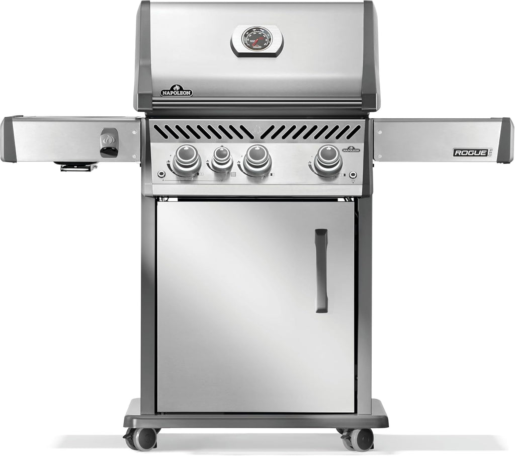 Napoleon Rogue PRO 425 Natural Gas Grill with Infrared Side Burner, Stainless Steel, Durable 4-Burner Gas BBQ