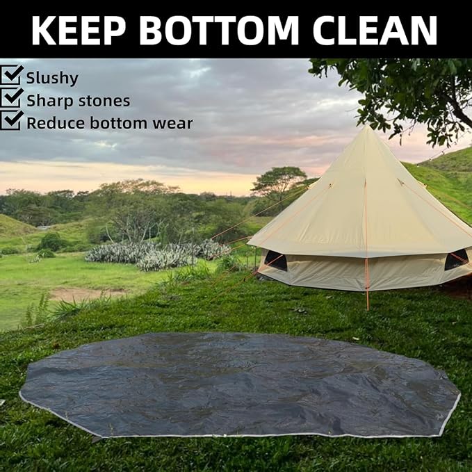 DANCHEL OUTDOOR B2 Waterproof Glamping Yurts for All Year Living with Stove Jack for 4/6 Person, Portable 4 Season Bell Tent for Camping Hot Tent 300D Oxford Nylon Glamping Accessories,13ft/16.4ft