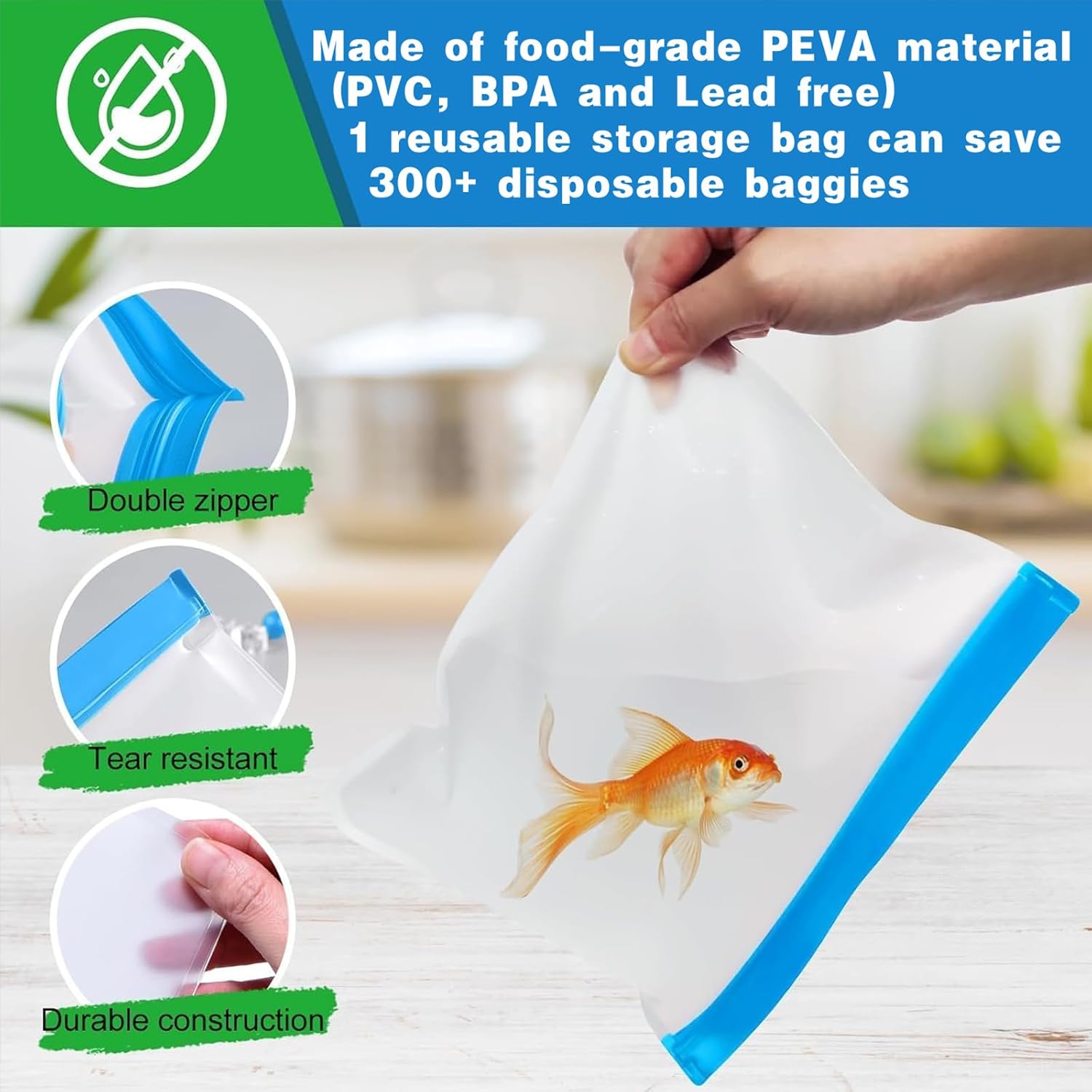 12 Pack Reusable Food Storage Bags Dishwasher Safe, Silicone Extra Thick Leak-proof Reusable Freezer Bags for Candy, Snack, Cereal, Travel Items, Home Organization