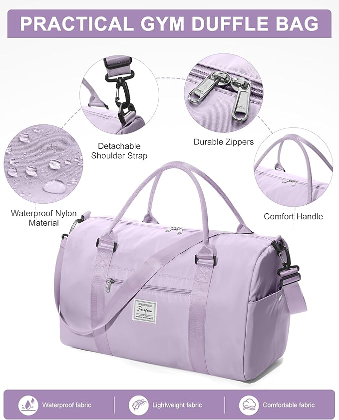 Gym Bag Womens,Travel Duffel Carry on Bag Sport Tote Bag Weekend Overnight Bag