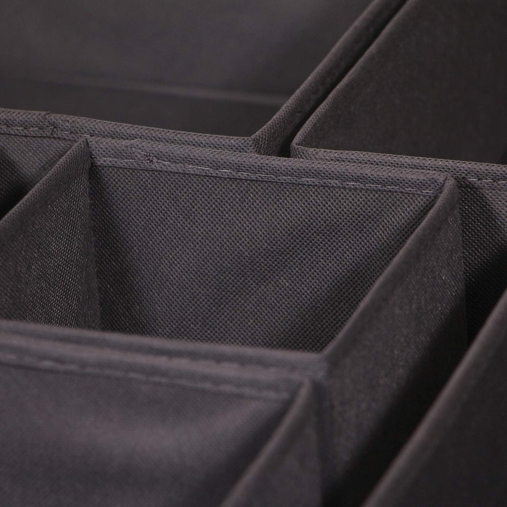 DIOMMELL 12 Pack Foldable Cloth Storage Box Closet Dresser Drawer Organizer Fabric Baskets Bins Containers Divider for Baby Clothes Underwear Bras Socks Lingerie Clothing,Dark Grey 444