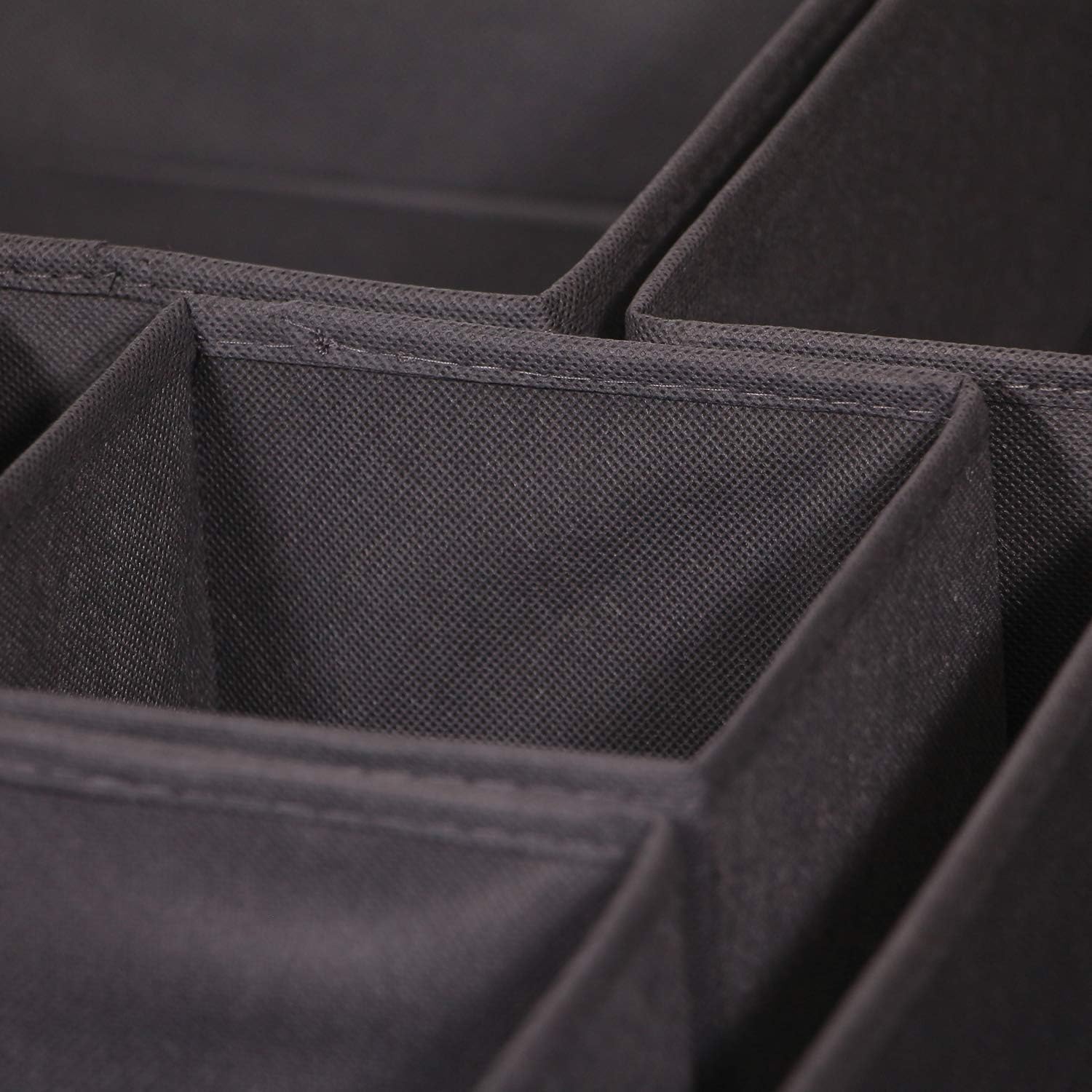 DIOMMELL 12 Pack Foldable Cloth Storage Box Closet Dresser Drawer Organizer Fabric Baskets Bins Containers Divider for Baby Clothes Underwear Bras Socks Lingerie Clothing,Dark Grey 444