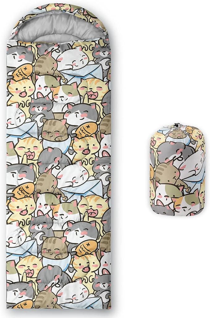 QOOMO Camping Sleeping Bags,3 Season Warm & Cool Weather,Lightweight,Waterproof Sleeping Bags for Adults & Kids,Traveling,and Outdoors,Camping Gear Equipment