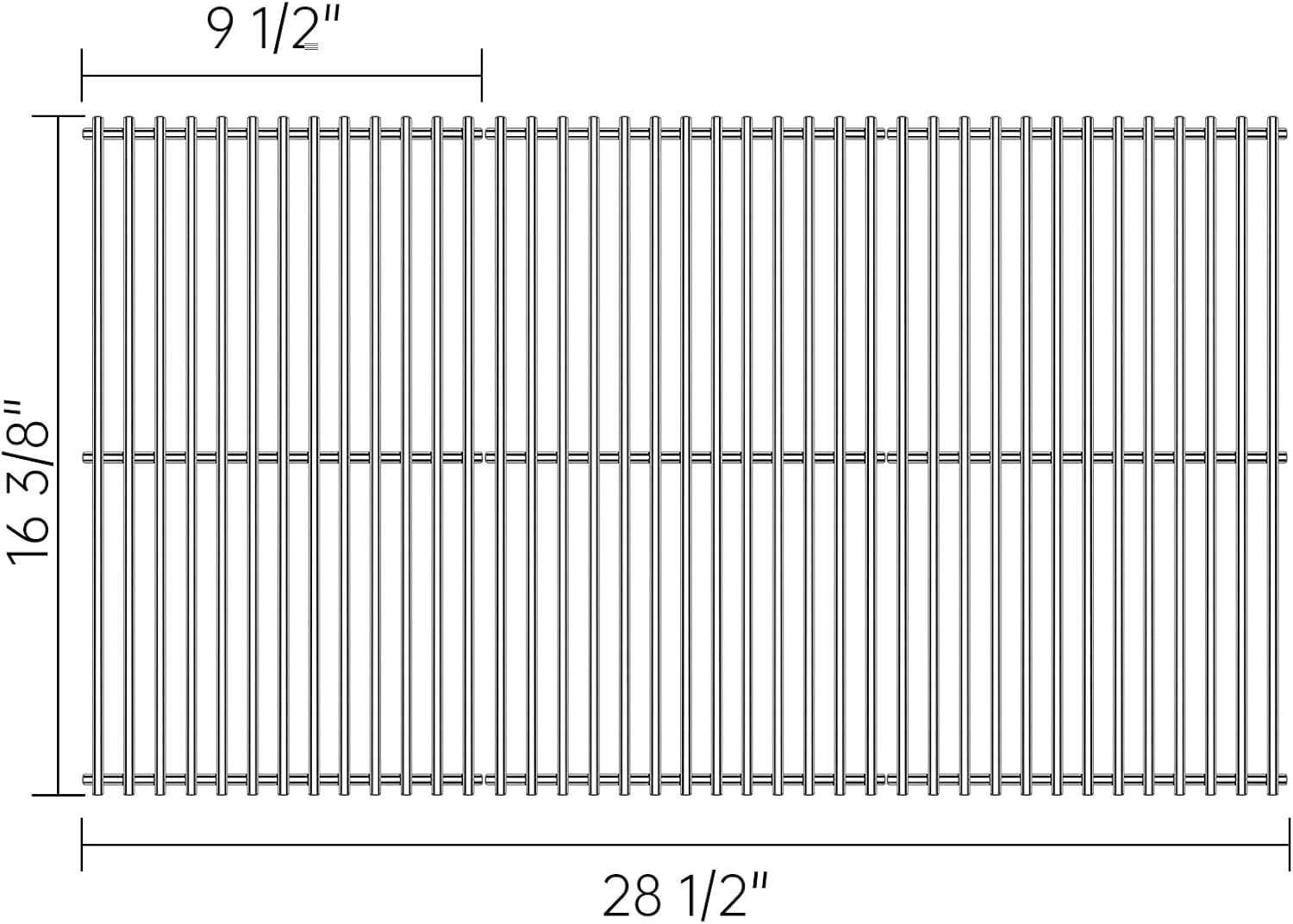 Kalomo Stainless Steel Grill Grates Grill Replacement Parts for BBQ Backyard Grill BY14-101-001-099 GBC1440WRSB-C GBC1449WBS-C GBC1449WRS-C, Uniflame GBC1030WRS-C GBC1134WRS Cooking Grids Accessories