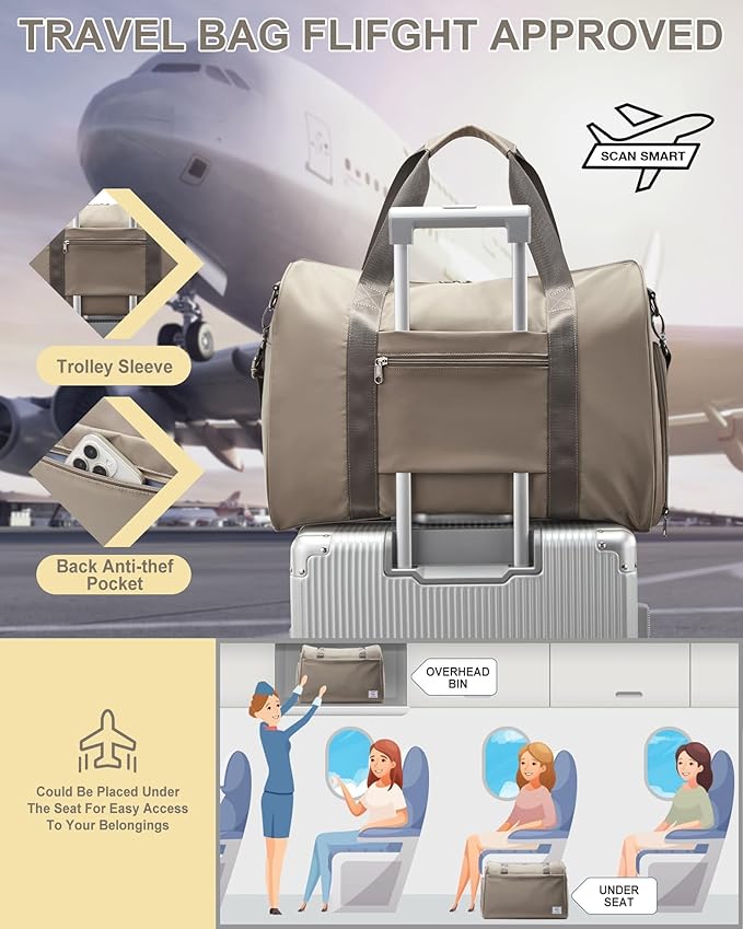 Gym Bag Womens,Travel Duffel Carry on Bag Sport Tote Bag Weekend Overnight Bag