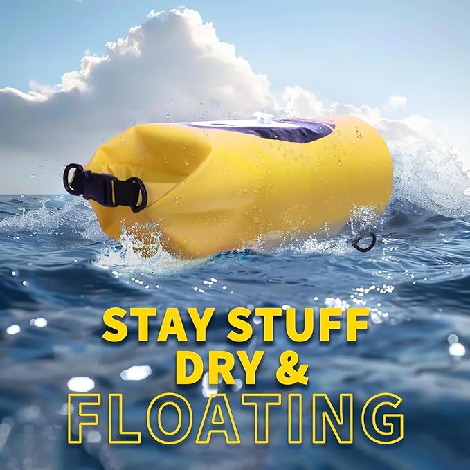 20L Solar Dry Bag Backpack with Bluetooth Speaker,4 Lighting Mode LED Storage Bag,Solar or USB Rechargeable,IP66 Waterproof for Fishing Hiking Floating