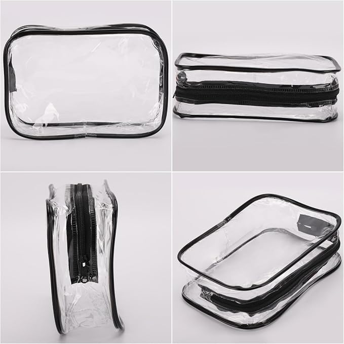 Tbestmax 10 Pack Clear Cosmetic Bags Makeup Bags Portable Waterproof TSA Approved Travel Toiletry Bags Organizer