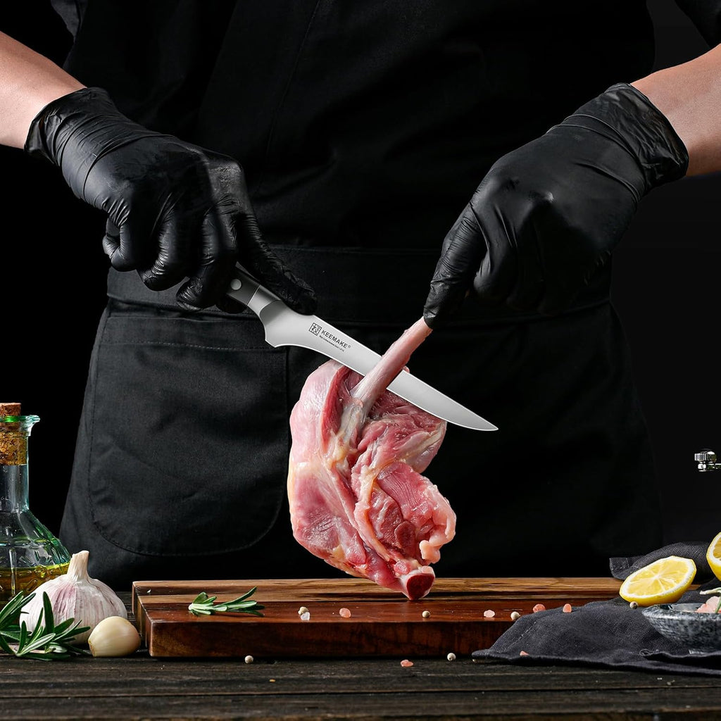 KEEMAKE Boning Knife for Meat Cutting, 5.5 Inch Fillet Knife for Fish, High Carbon Stainless Steel Ultra Sharp Japanese Kitchen Knives for Meat Poultry Cutting