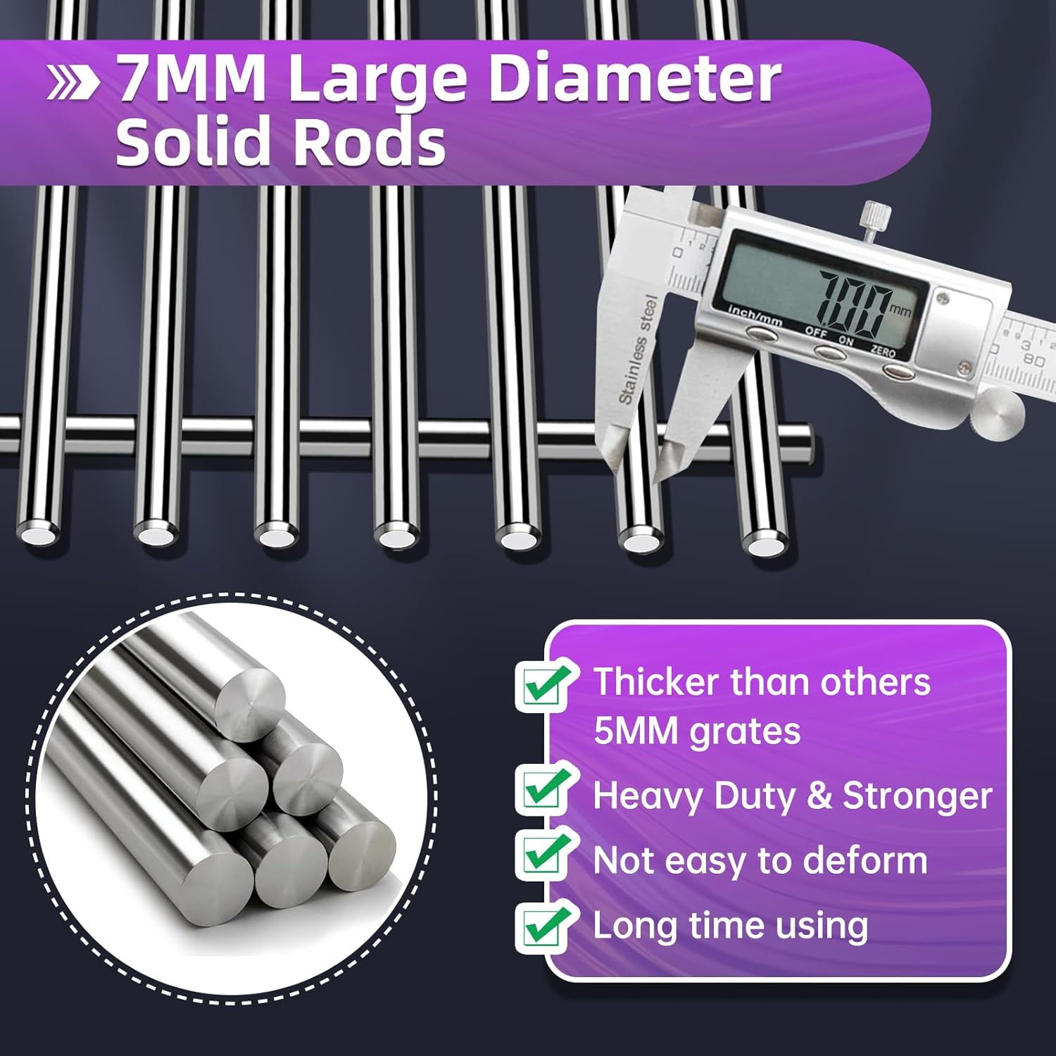 Stainless Steel 7524 Grill Grates for Weber Genesis E310 E320 E330 S330 EP-310 with 7620 Flavorizer Bars and 7622 Heat Deflector 19.5” Grill Replacement Parts for Weber 300 Series 7528, 7621