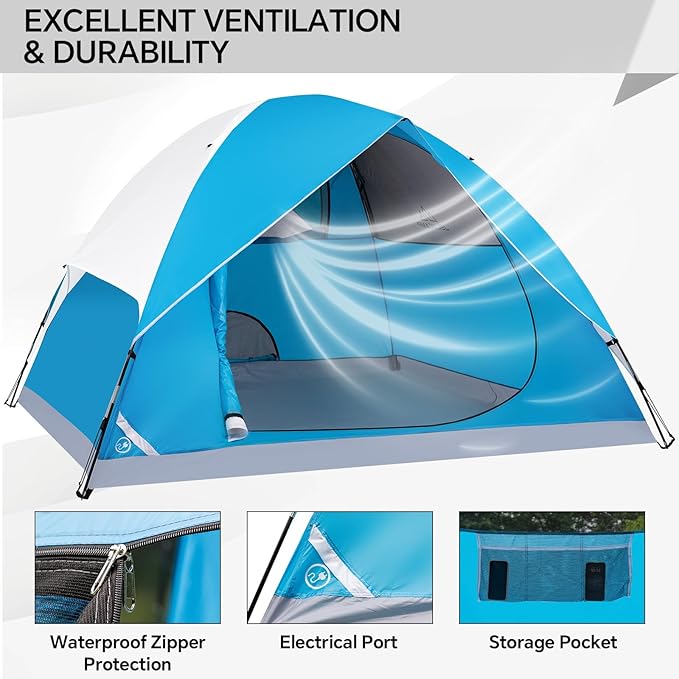 1/2/4/5/6 Person Dome Tents for Camping, Lightweight Portable Backpacking Tent, Small Easy Set Up Outdoor Waterproof Camping Hiking Tent for Adults