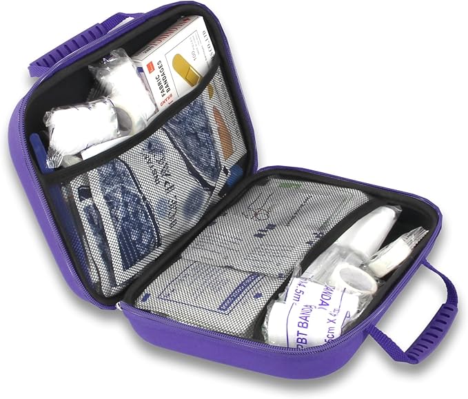 300PCS Home First Aid Kit for Hiking Car Home Emergency Kit First Aid Multiple Purpose Case Outdoor Backpacking Gear for Disaster Preparedness Purple