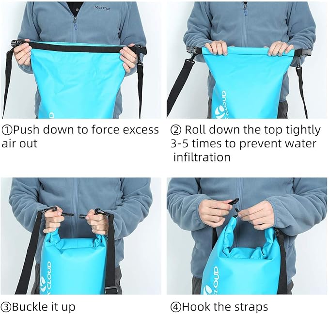 ROCK CLOUD Dry Bag Waterproof 40L Dry Sack for Kayaking Rafting Boating Beach Surfing Swimming Canoe Camping Hiking Fishing Ski, Yellow