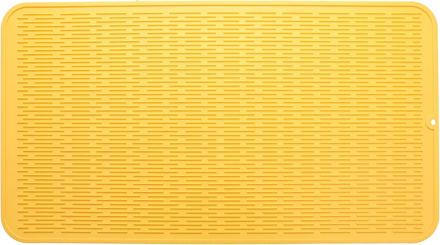 Silicone Dish Drying Mat for Multiple Usage,Easy clean,Eco-friendly,Heat-resistant Silicone Mat for Kitchen Counter or Sink,Refrigerator or Drawer Liner Yellow 4XL 32 inches x 18 inches