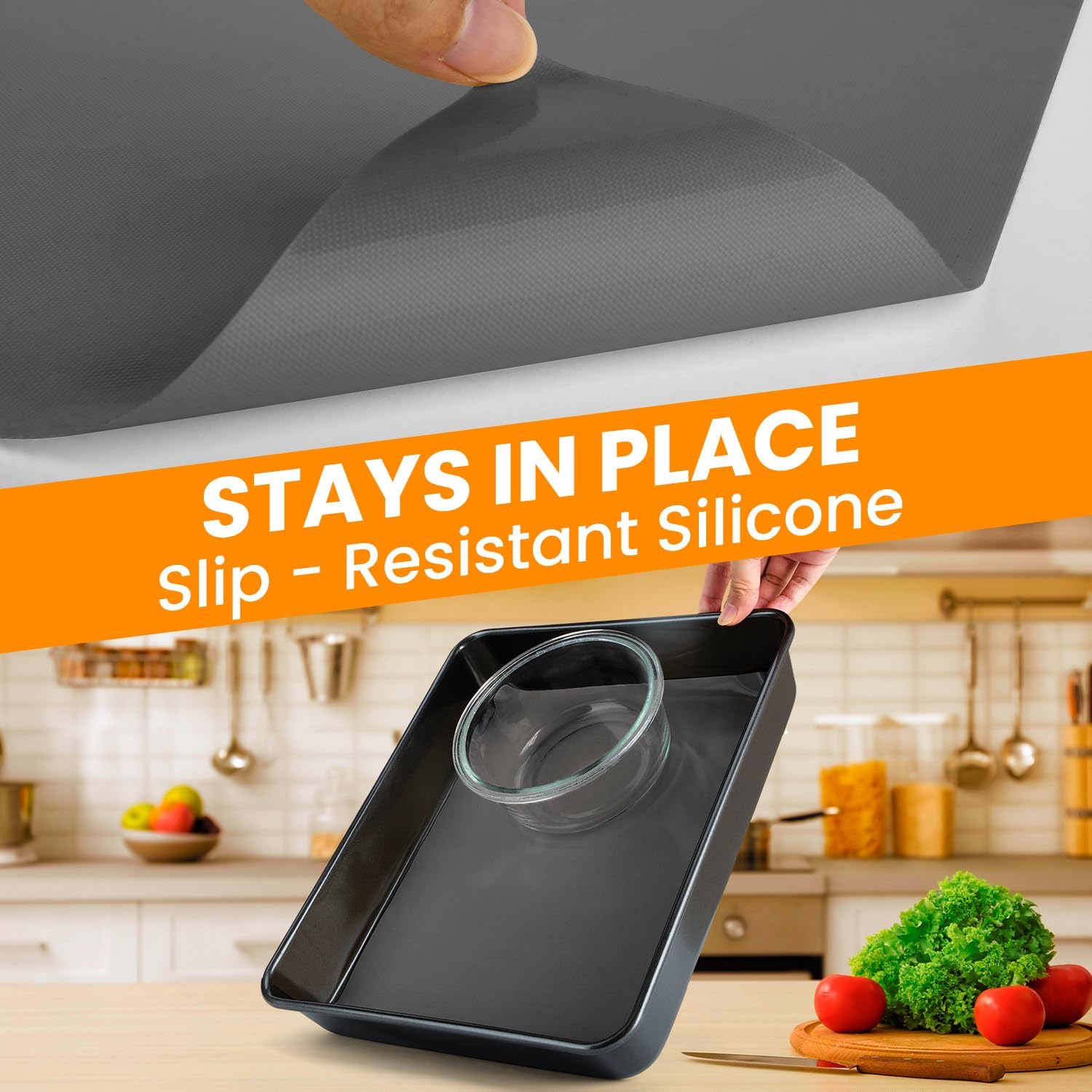 Cut to Size Silicone Baking Baking Mat Roll-Best German Silicone - Non-slip Silicone Pastry Mat, Non-Stick Reusable Air Fryer Linner, Counter Mat, Oven Liner, Freeze Dryer Mat