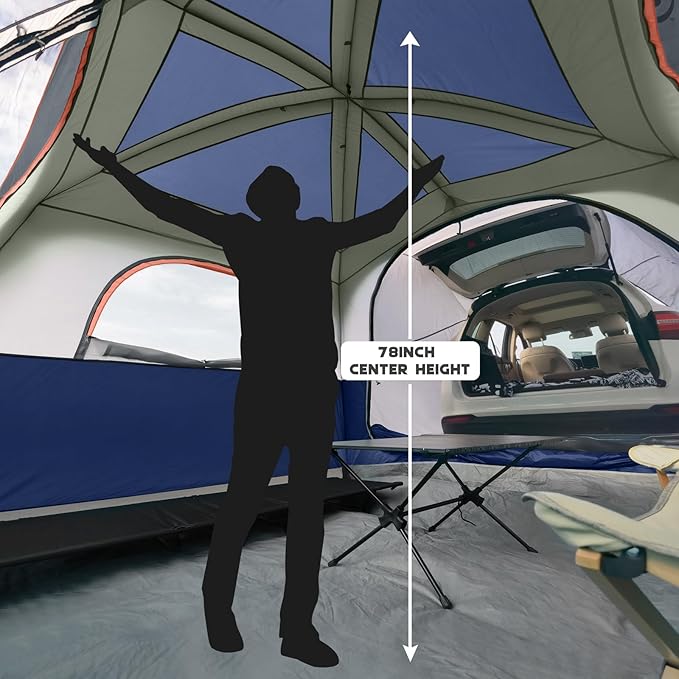 UNP SUV Tent for Camping, 6-Person SUV Tailgate Tent - Easy Set Up with Rainfly, 10'x9'x78in(H)