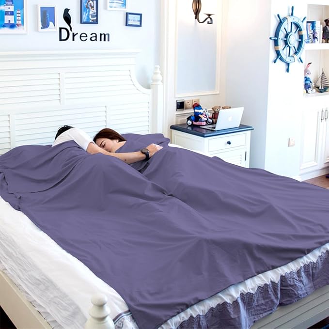 Sleeping Bag Liners Lightweight Travel Camping Sheet Sleep Bag Liner Adults Lightweight Warm Weather Hotel Compact Portable Sleeping Sack Indoor Outdoor Hostels Traveling Backpacking Hiking Blankets