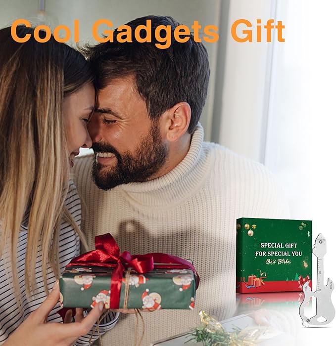 12 in 1 Keychain Multi-tool, Gifts for Men Boyfriend Dad, Father's Day Birthday Gifts, Mini EDC gadgets Tool Gear Bottle Opener for Camping Survival