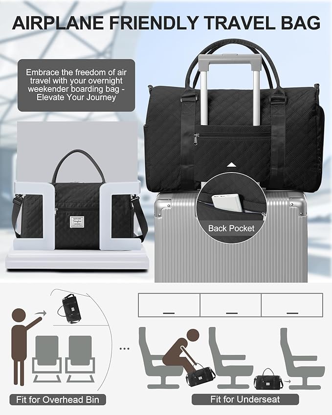 Gym Bag Womens,Travel Duffel Carry on Bag Sport Tote Bag Weekend Overnight Bag