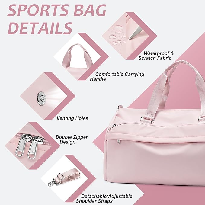 Gym Bag Womens,Travel Duffel Carry on Bag Sport Tote Bag Weekend Overnight Bag