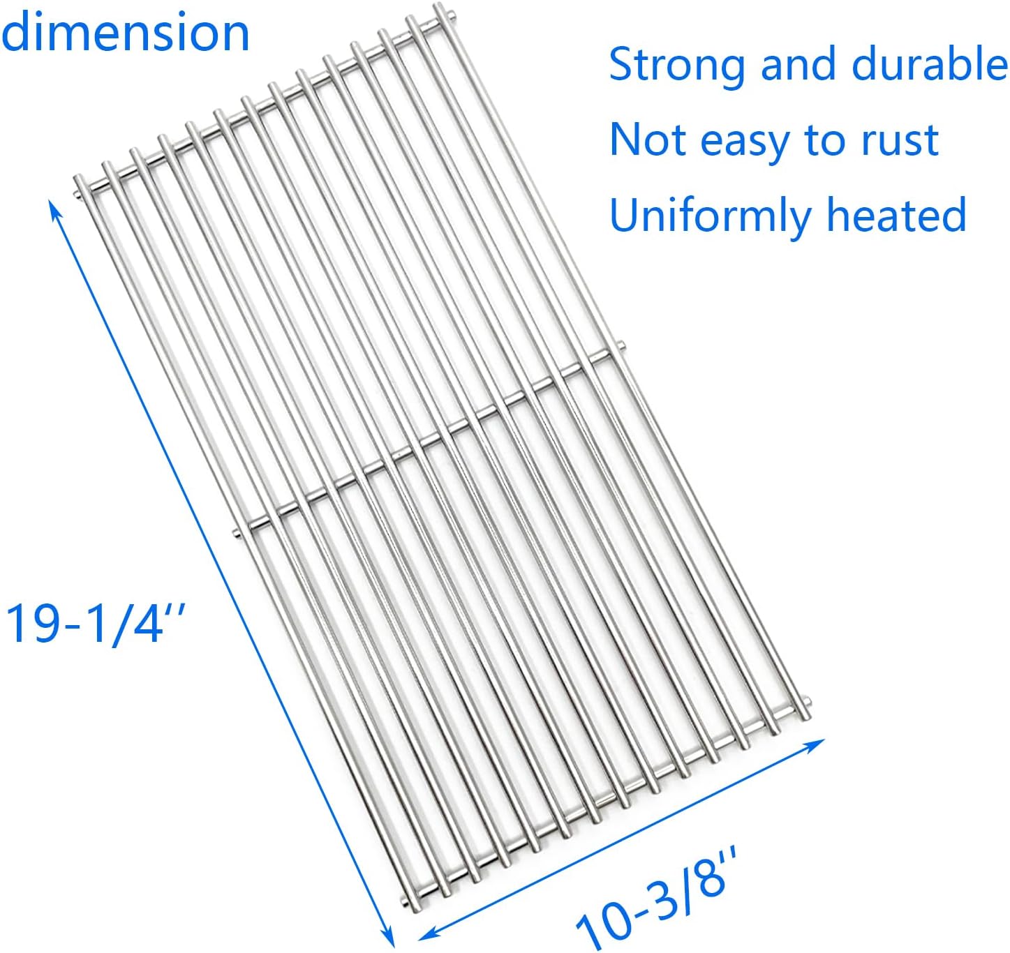 19-1/4" Stainless Steel 3pack Grates Replacement Parts for Jenn Air 720-0337,720-0512,Kirkland 720-0193 720-0432,720-0025, 720-0108 Charmglow 720-0234,720-0396 Ducane, Brinkmann 810-8501-S Gas Grill