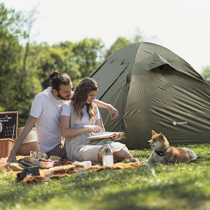 ShinHye Backpacking Tent for Camping, 1/2 Person Ultralight Backpacking Tent Easy Setup Tents Waterproof Lightweight Hiking Tents for Outdoor