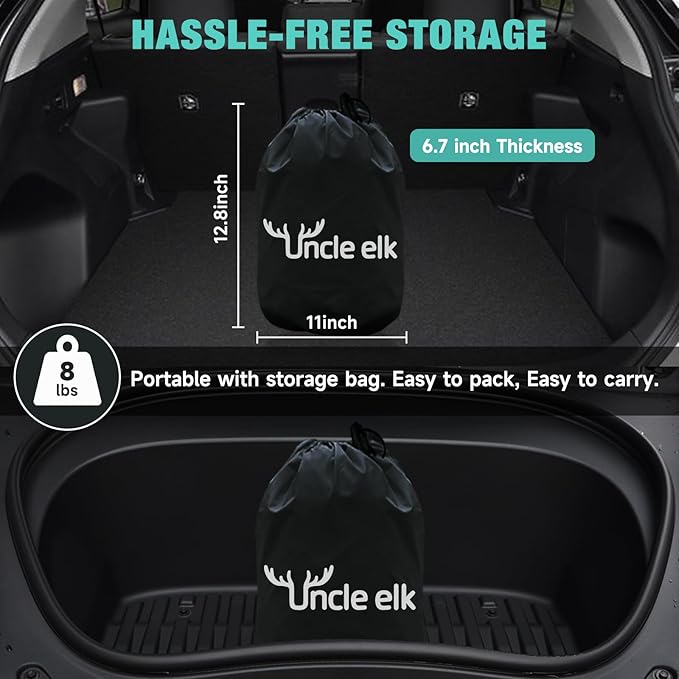 Model Y Mattress for Tesla: Inflatable SUV Mattress for Portable Camping Mattress Foldable Air Mattress with Air Pump and Storage Bag for Tesla Model Y and SUV Travel, Navy