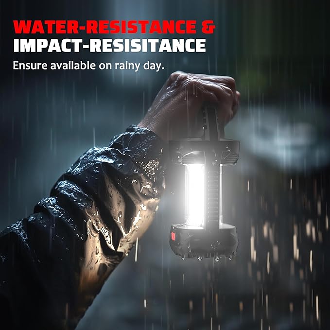 2 Pack 2000LM Rechargeable LED Camping Lantern, Waterproof Tent Light with 3 Light Modes, Camping Essentials, Portable Lantern Flashlight for Hurricane, Power Outages