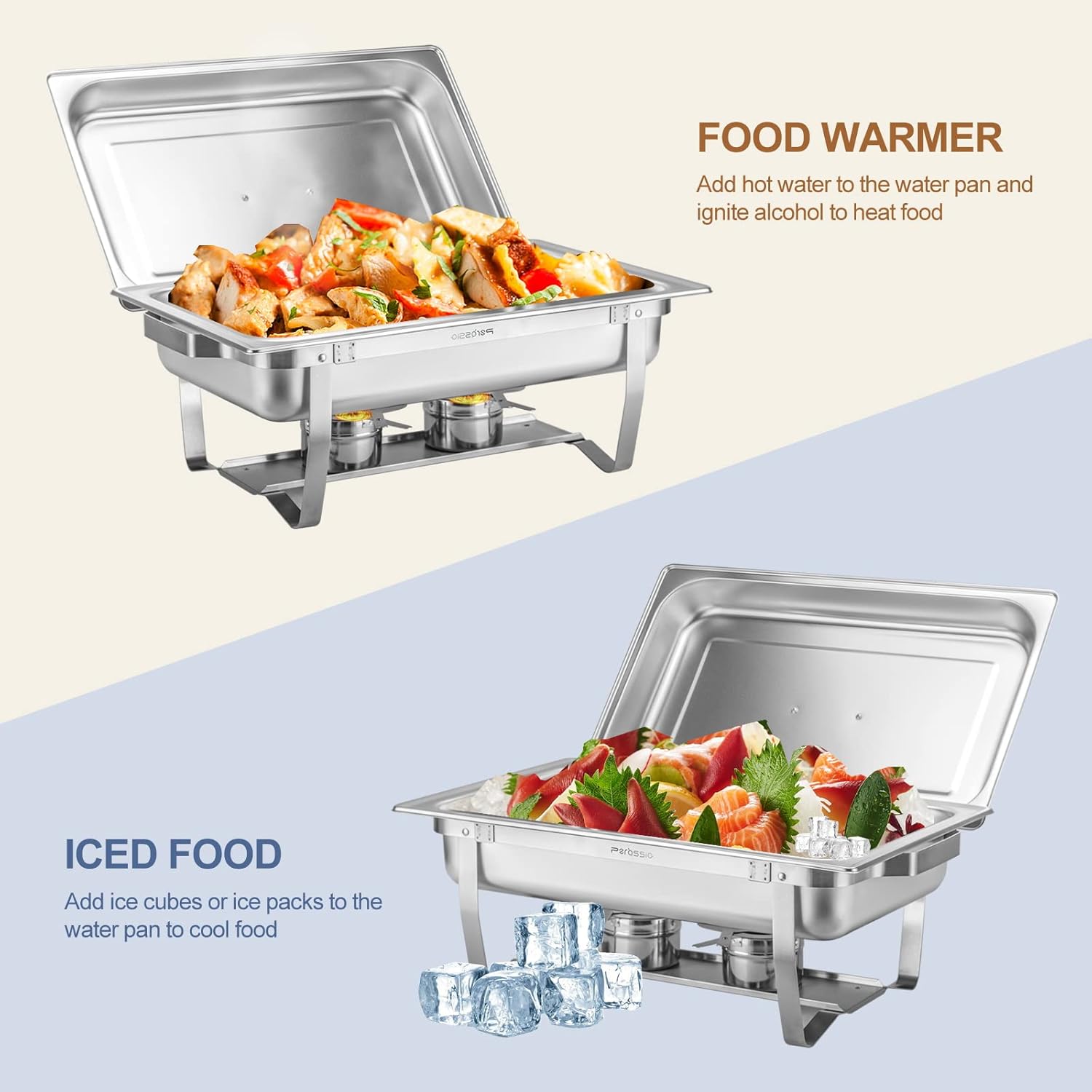 3 Packs Chafing Dish Buffet Set Stainless Steel Food Warmer with 8QT 3 Full Size Pans Portable for Parties Catering Buffet Servers and Warmers
