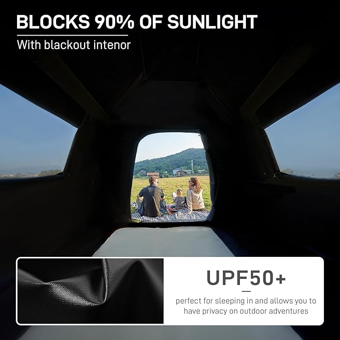 EVER ADVANCED 6 Person Blackout Camping Tent Instant Cabin Tents for Family with Rainfly, 60s Easy Setup, Water-Resistant