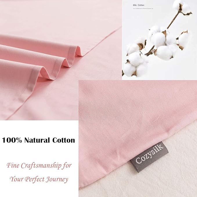 Brand - GANNAFEE Cotton Sleeping Bag Liner with Zipper - 100% Cotton Travel Sheet Sleep Sack Adult - Travel Sleeping Bag for Hotels Camping Hiking
