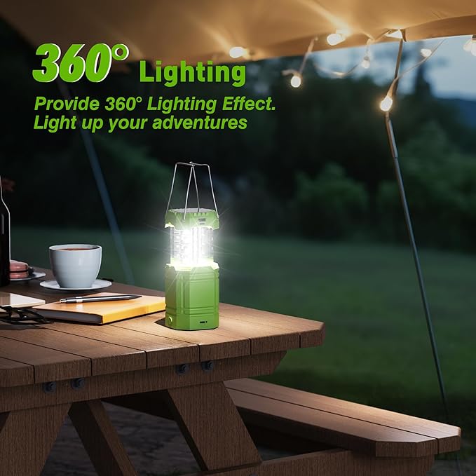 3000 Large Capacity Hand Crank Solar Camping Lantern, Portable Ultra Bright LED Torch, 23-26 Hours Running Time, USB Charger, Electronic Lantern for Outdoor