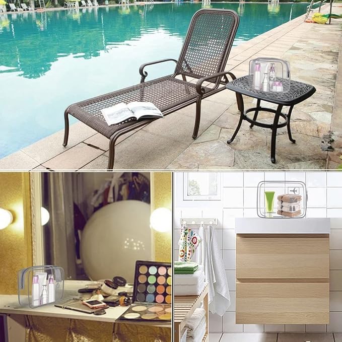 Lermende 2pcs Clear Toiletry Bag TSA Approved Travel Bag,Carry On for Travel,Airport Airline Accessories Compliant Bag,Quart Sized Makeup Cosmetic bag Women Men (Gray, 3 Pack)