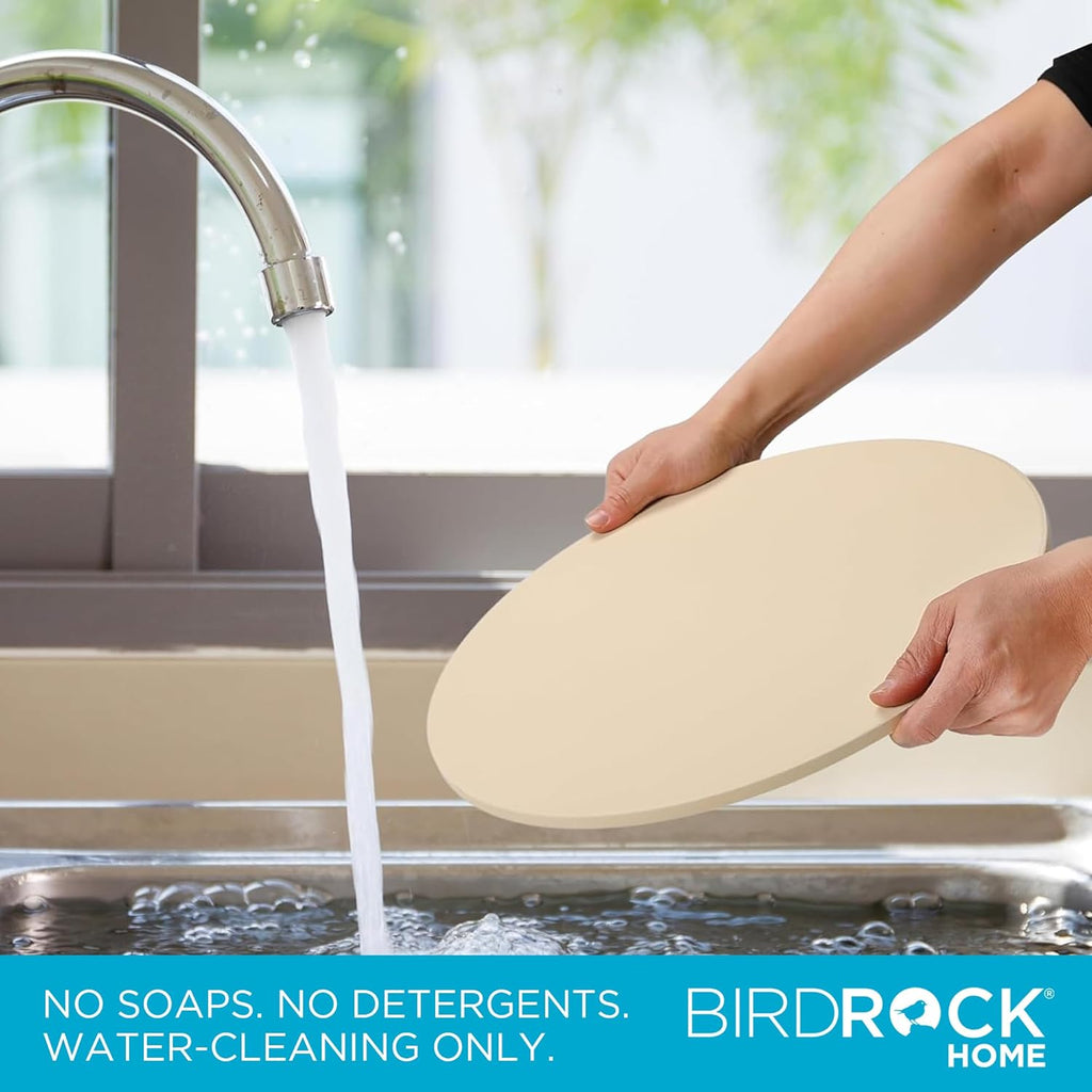 BIRDROCK HOME Pizza Stone for Oven and Grill | 16" Cordierite Baking Stone for Cooking, Bread, Pie, BBQ | Indoor - Outdoor | Grill, Smoker, Toaster Use | Ceramic Sheet for Crispy Crust (Round)