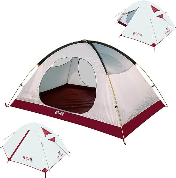 Himalaya 1/2 Person Camping Tent, 4 Season Tent Backpacking Winter Tent Waterproof Windproof Lightweight Portable PU5000 for Outdoor Camping Cold Weather Hiking Mountaineering