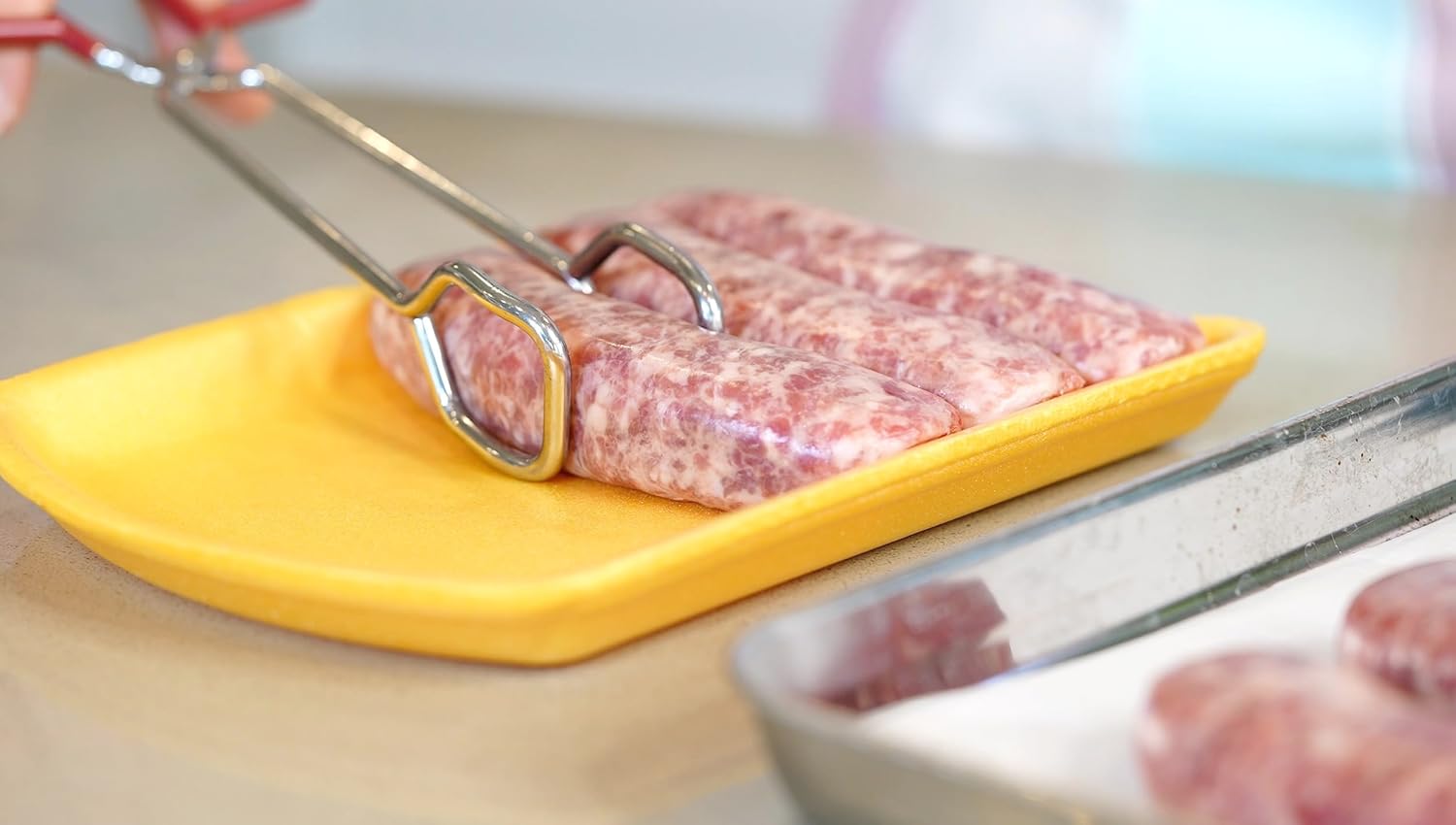 10-Inch Heavy Duty Stainless Steel Kitchen Tongs - Non-Slip Comfortable Red Grip, Scissor Design, Heat Resistant for BBQ and Cooking