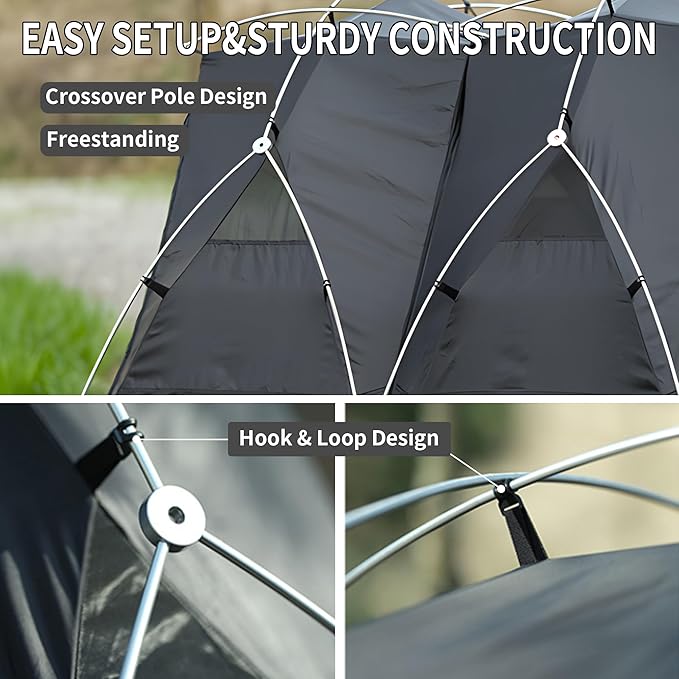 TENPLAY 1-Person Cot Tent Flysheet,Must be Used with Matching Inner Tent, Lightweight,Waterproof, Sun Protection,Nylon, Easy Setup,Expandable Rainfly for Camping, Hiking, Backpacking, Picnics