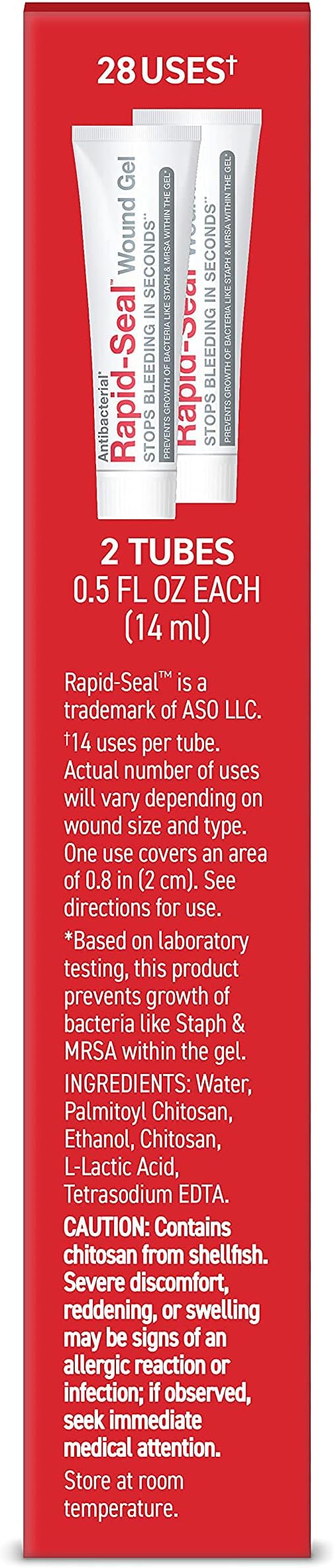 Wound Gel (2 Tubes) | Stops Bleeding in Seconds | FSA HSA Eligible | Ideal for Cuts, Scrapes and Razor Nicks for Emergency First Aid Supplies