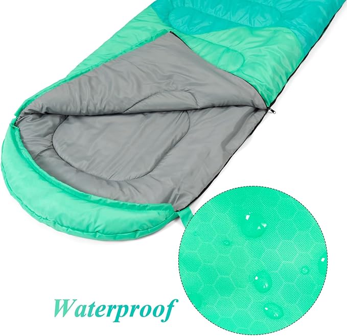 Sleeping Bag - 3 Seasons for Adults Kids Boys Girls Camping Hiking - Warm Cold Weather Lightweight Portable with Compression Bag for Backpacking in Spring, Summer, Fall and Winter