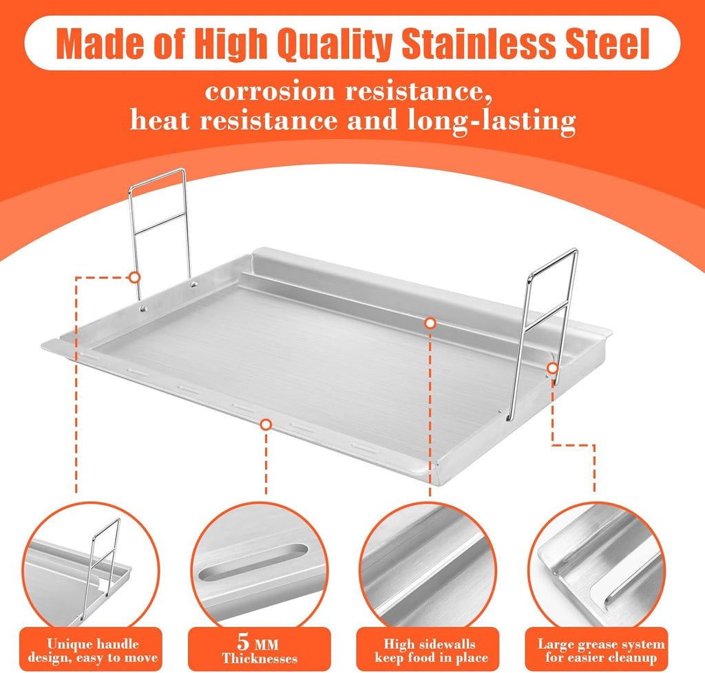 6788 Full-Size Griddle Insert for Genesis II 300 & LX 300 Series, GS4 Genesis II E-310, II S-310, II E/S-315, II E/S-325, II E/S-335 Grills, Replace for Weber Full-Size Griddle, Stainless Steel