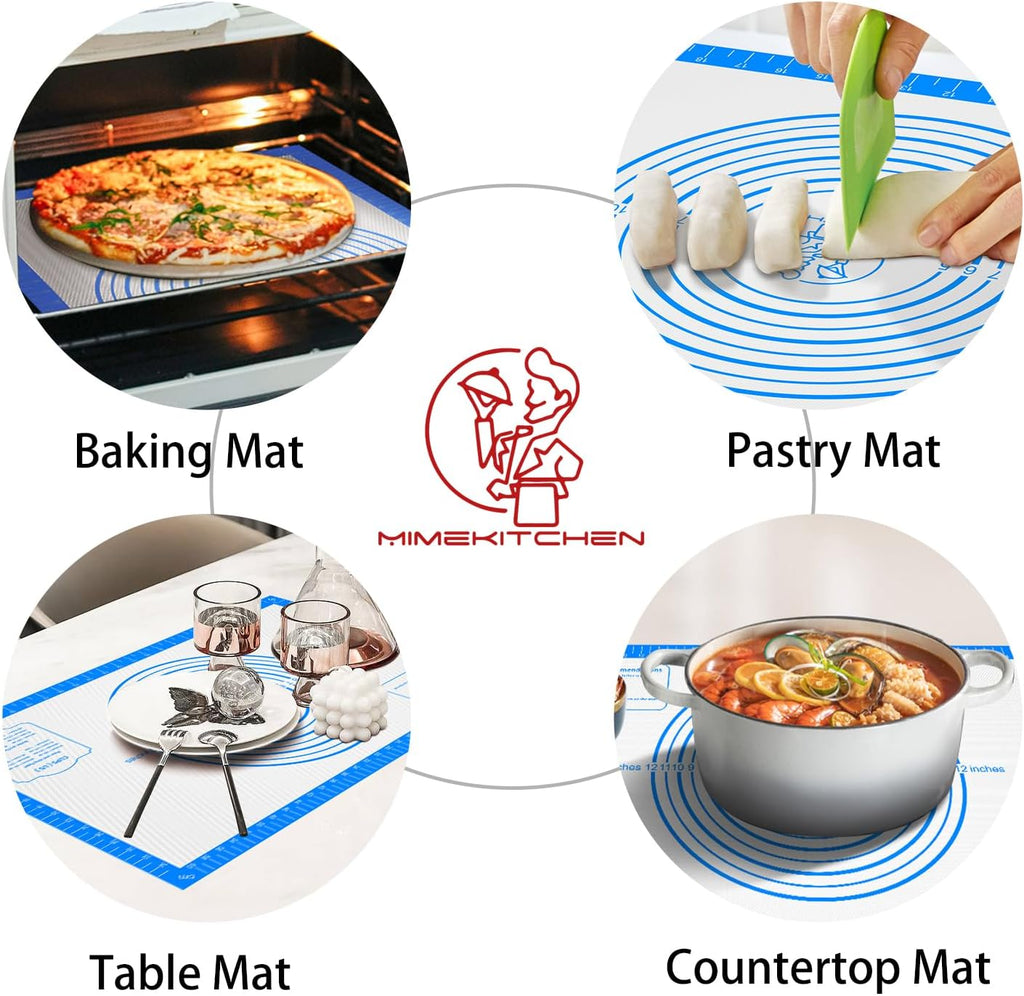 Non Stick Silicone Pastry Mat, Macaron Silicone Baking Mat for Making Pizza Cookie Bread,Pie Crust Oven Liner, Mat Non-Slip Fondant Mat Extra Large 32" x 24"