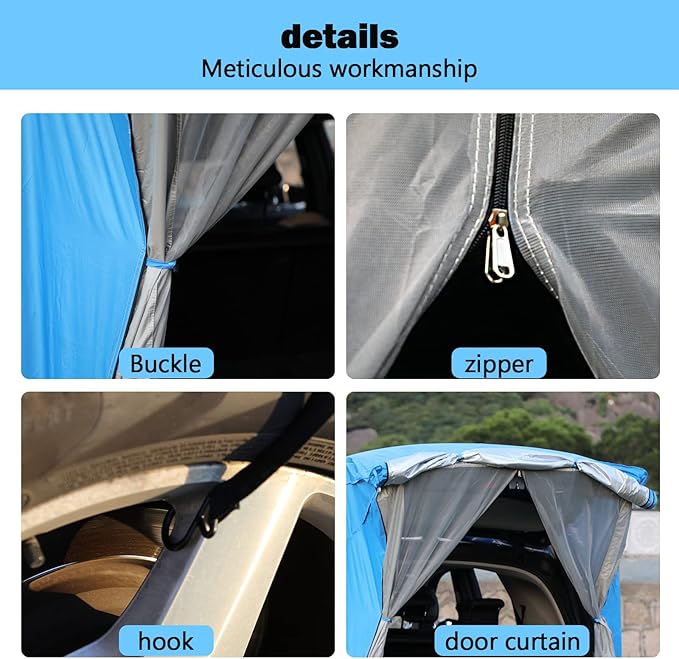 SUV Tent Car Awning, UPF 50++ with Portable Waterproof Storage Bag, Tear-Resistant, Large Space, Good Vision, Smooth Ventilation, Suitable for Outdoor Beach Camping Auto Canopy Shade…