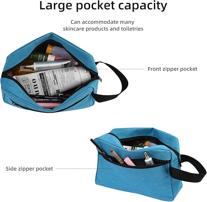 Travel Toiletry bag Toiletry bag for women men Hanging Cosmetic bag Travel accessories for Women Men (Lake blue)