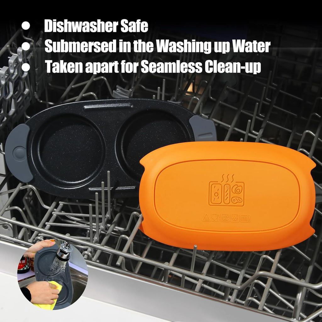 Quick-Heat Microwave Egg Cooker|Poacher|fryer,Multi-Use microwave egg maker for Breakfast Sandwiches,Dishwasher-Safe,Save Time,Portable for Home,Travel,Gifts(Orange)