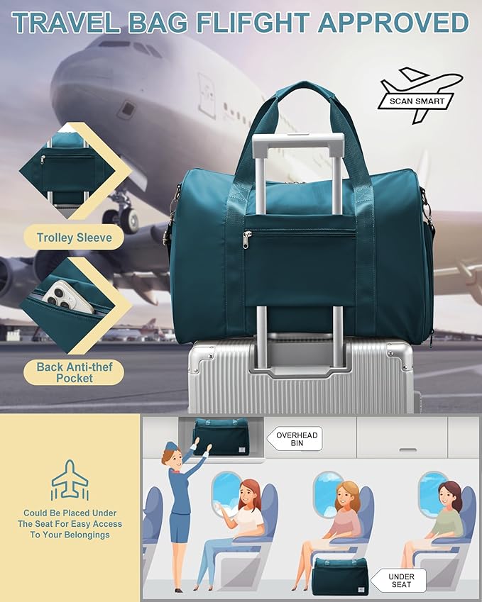 Gym Bag Womens,Travel Duffel Carry on Bag Sport Tote Bag Weekend Overnight Bag