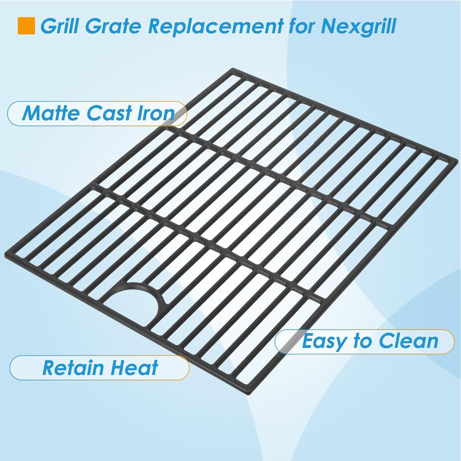 17" Grill Grates for Nexgrill 4-Burner 720-0830H 720-0783E Nexgrill Replacement Parts 5 Burner 720-0888N 720-0888 720-0697, Cooking Grate Grill Parts for Kenmore, Uniflame and More
