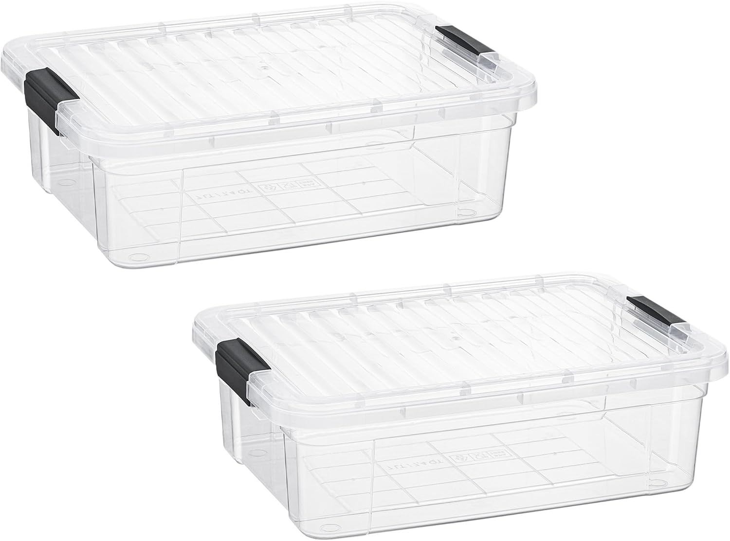 Superio Storage Bins with Lids- 2 Pack, 7.4 Qt Clear Boxes for Organizing, Stackable Plastic Containers- BPA Free, Non-Toxic, Odor Free, Organizer for Home, Office, Dorm