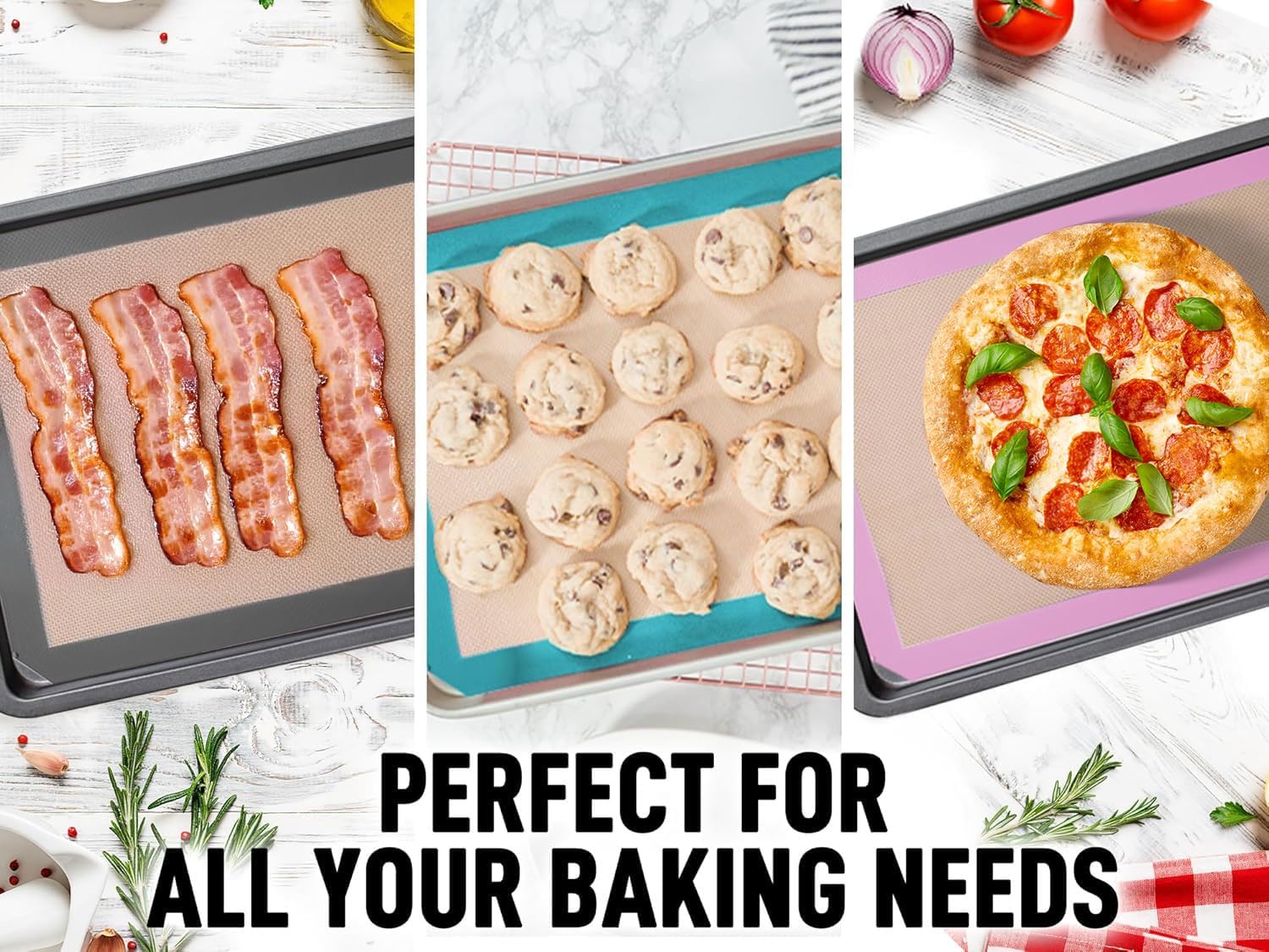 Zulay Kitchen Silicone Baking Mat - Reusable Nonstick Sheet - Dark Gray 16.5"x11.6"