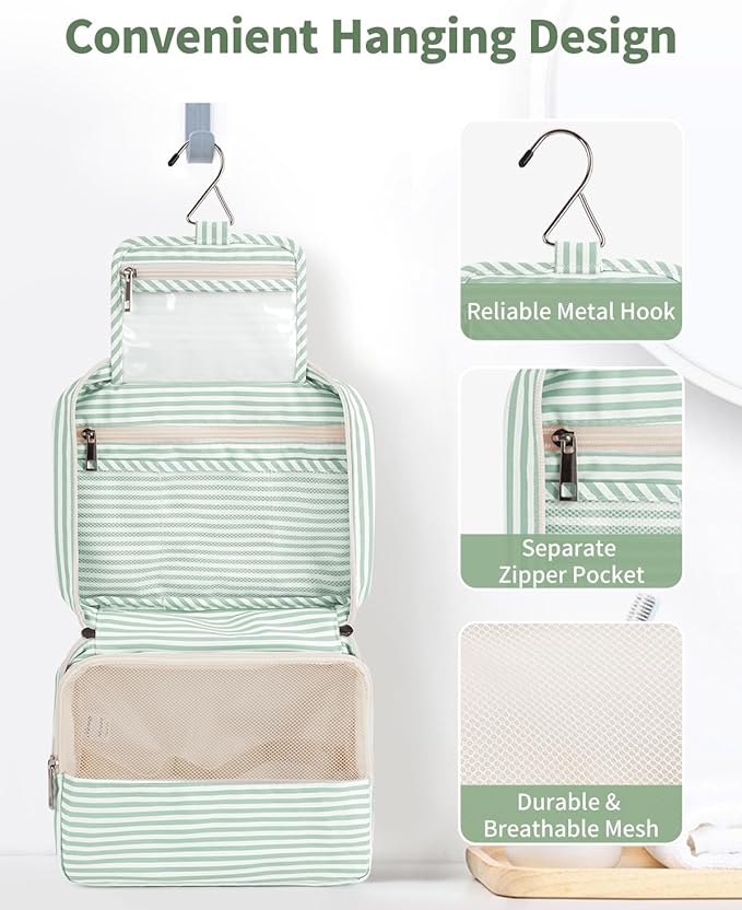 Narwey Hanging Travel Toiletry Bag Cosmetic Make up Organizer for Women and Girls Waterproof