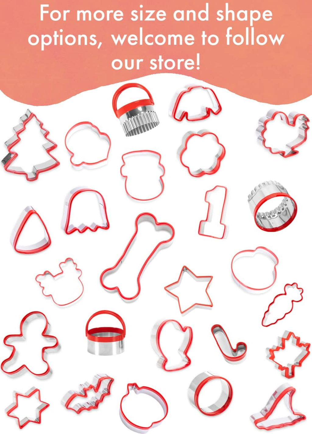 3Pcs Fluted Round Cookie Cutters - 2" & 2.6" & 3", Heavy Duty Food-Grade Stainless Steel, Mini Biscuit Cutter, Unique Design with Protective Red Top PVC