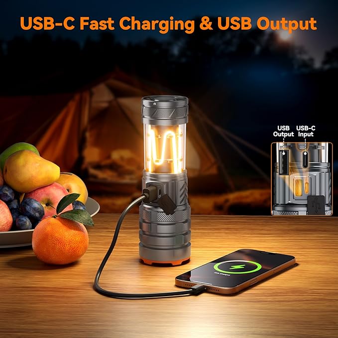 G580 Camping Flashlights,9000Lux 5000mAh Super Bright High Lumens Rechargeable Flashlight with 11 Modes,Waterproof,Adjustable LED Multi-Flashlight for Car,Outdoor,Camping,Walking,Tactical